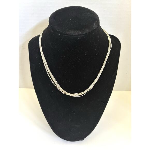 Vintage Liquid Sterling Silver Multi Strand Native American Necklace - Picture 1 of 5